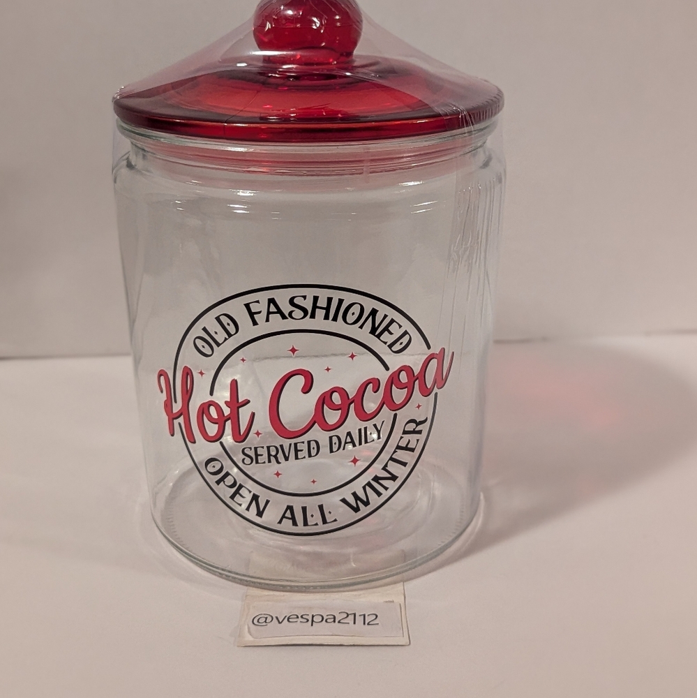 Target Bullseye Playground Christmas Hot Cocoa Glass Canister Cookie Jar